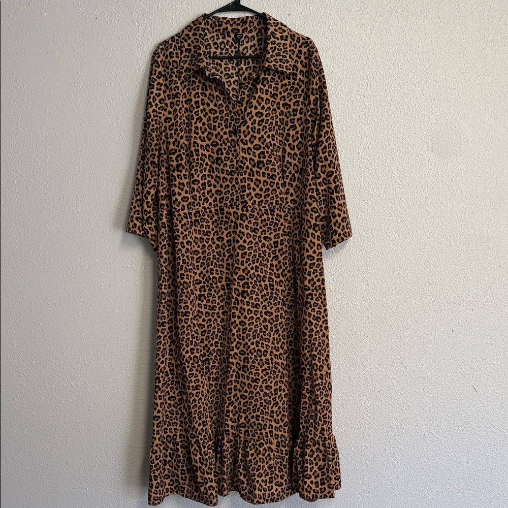 SHEIN Leopard Print Dress - Brown